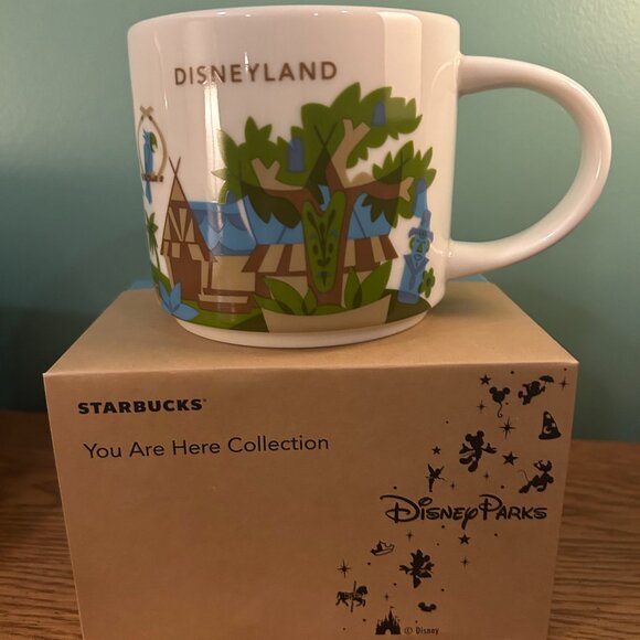 Starbucks You Are Here Disneyland Mug - White, Green, Blue - Picture 1 of 5